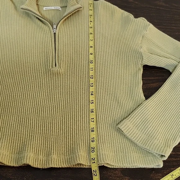 Reformation Olive Green Ribbed Sweatshirt - Picture 8 of 8